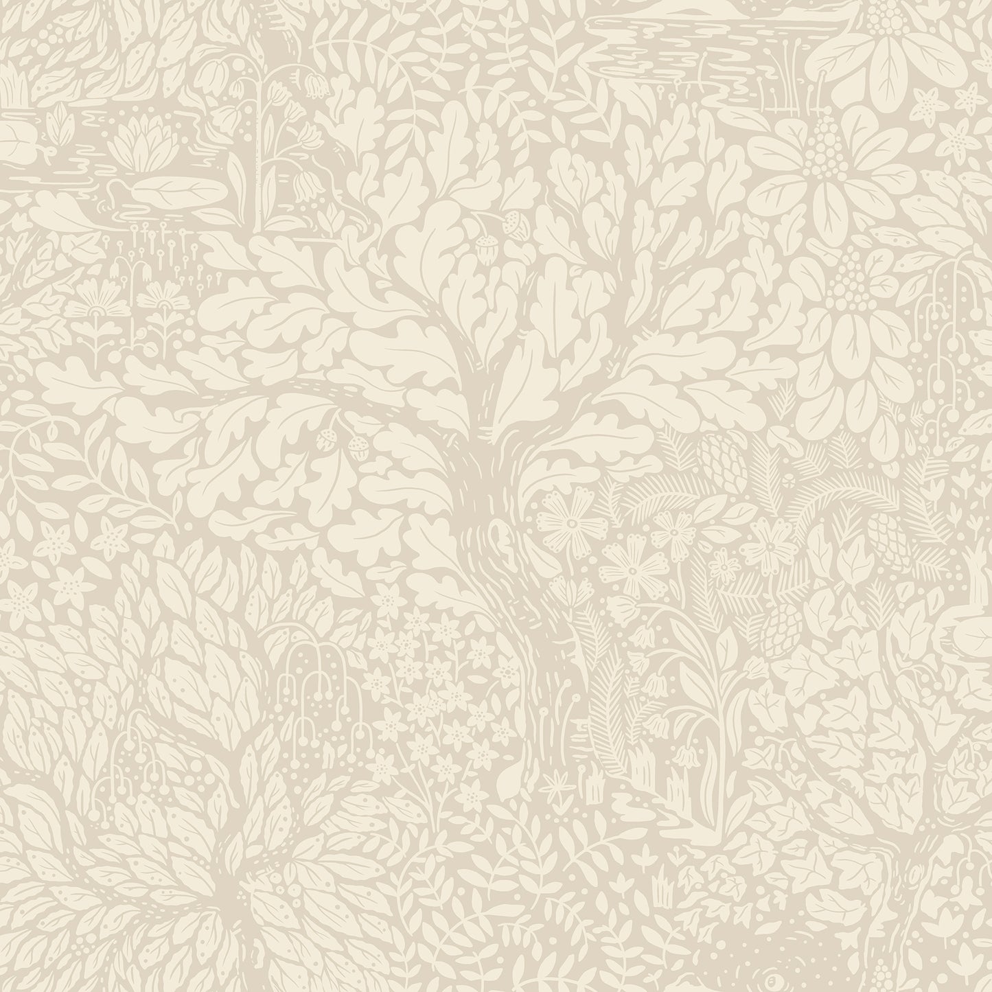 A-Street Prints Olle Taupe Forest Sanctuary Wallpaper, 20.9-in by 33-ft