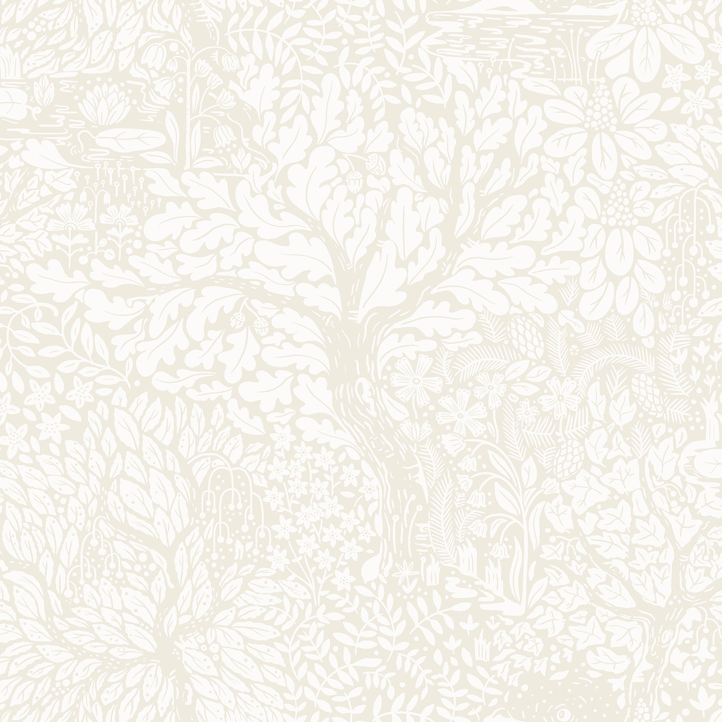 A-Street Prints Olle Cream Forest Sanctuary Wallpaper, 20.9-in by 33-ft