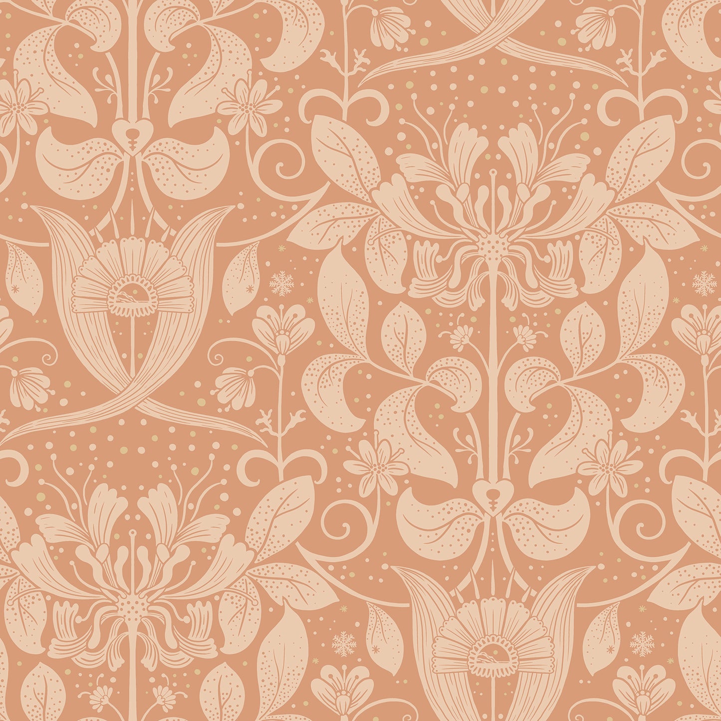 A-Street Prints Berit Coral Floral Crest Wallpaper, 20.9-in by 33-ft