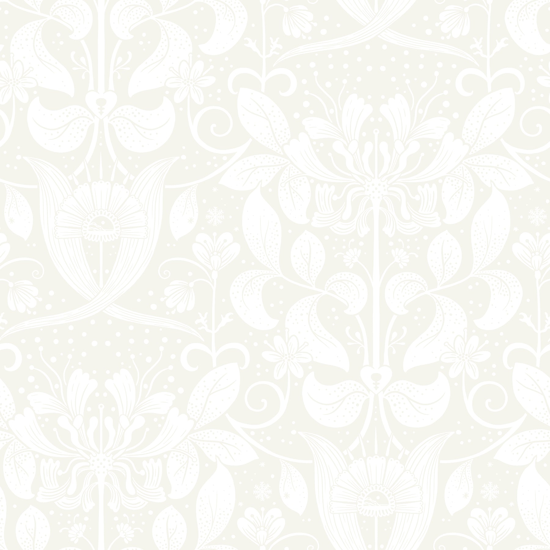 A-Street Prints Berit Bone Floral Crest Wallpaper, 20.9-in by 33-ft