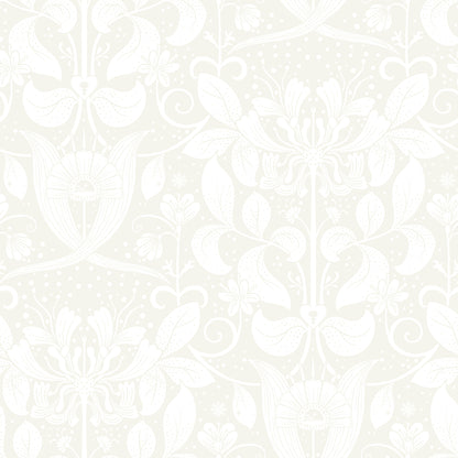 A-Street Prints Berit Bone Floral Crest Wallpaper, 20.9-in by 33-ft