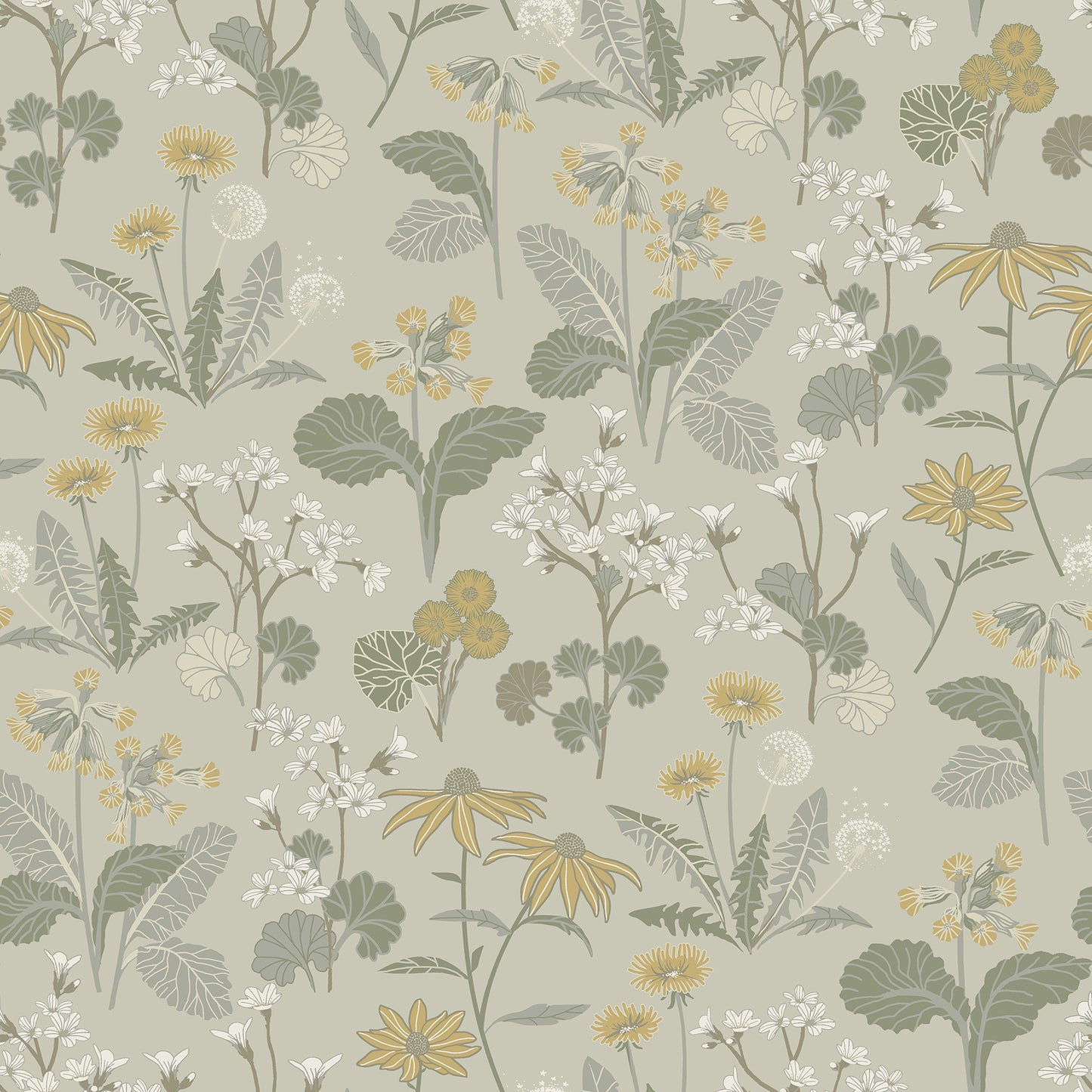 A-Street Prints Magdalena Light Green Dandelion Wallpaper, 20.9-in by 33-ft