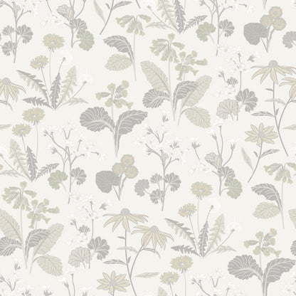 A-Street Prints Magdalena Light Grey Dandelion Wallpaper, 20.9-in by 33-ft