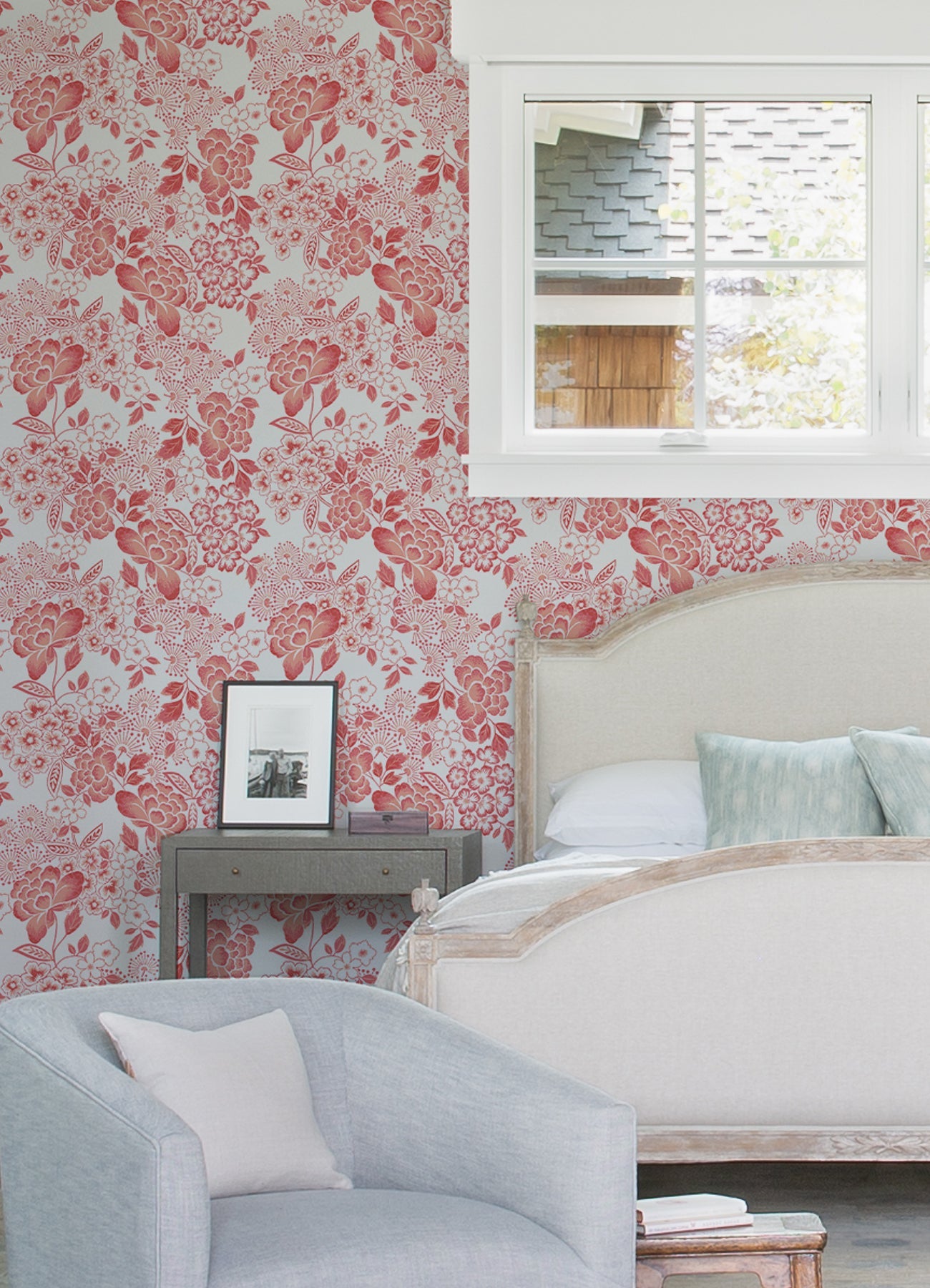 A-Street Prints Irina Coral Floral Blooms Wallpaper, 20.5-in by 33-ft