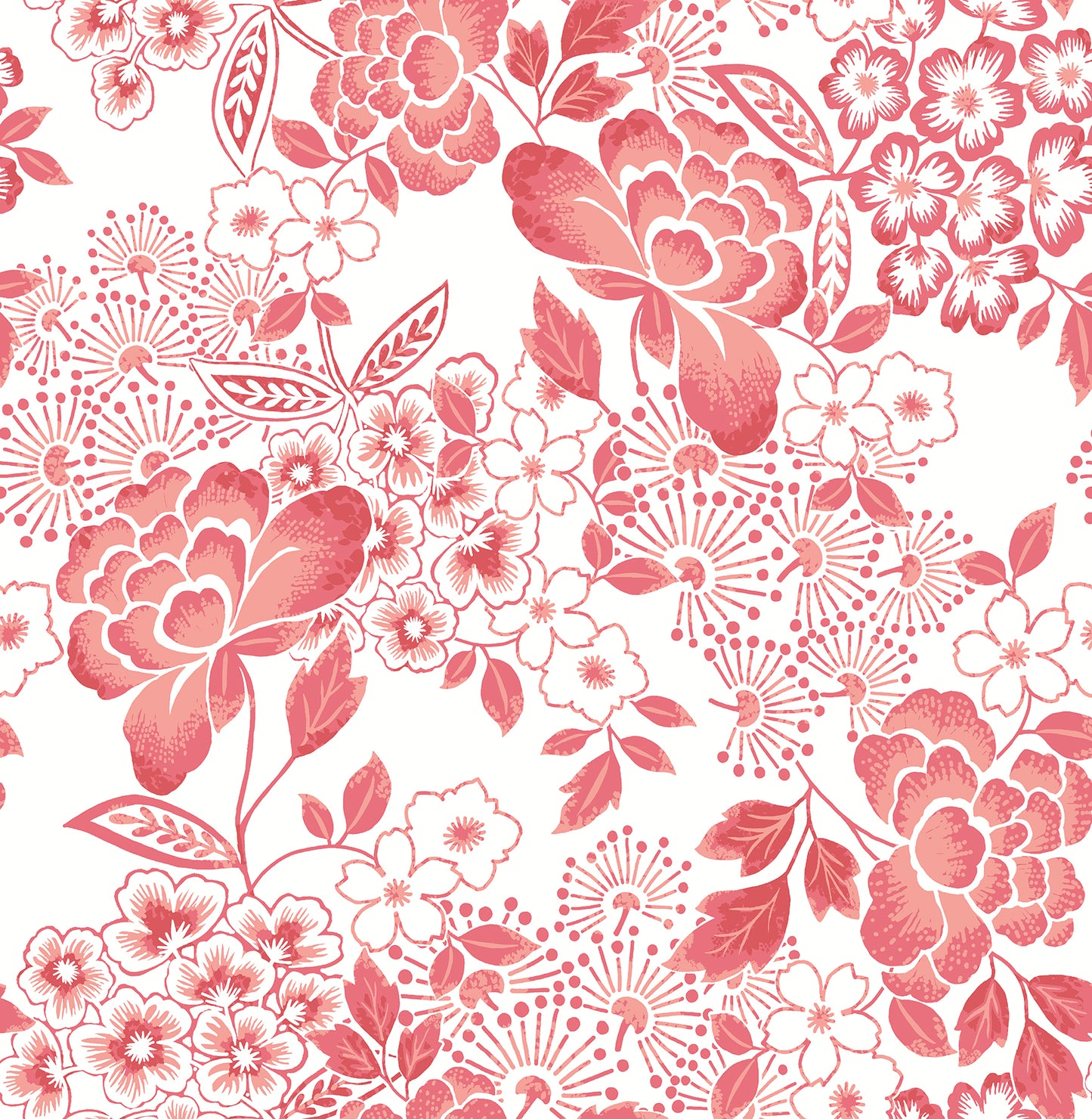 A-Street Prints Irina Coral Floral Blooms Wallpaper, 20.5-in by 33-ft