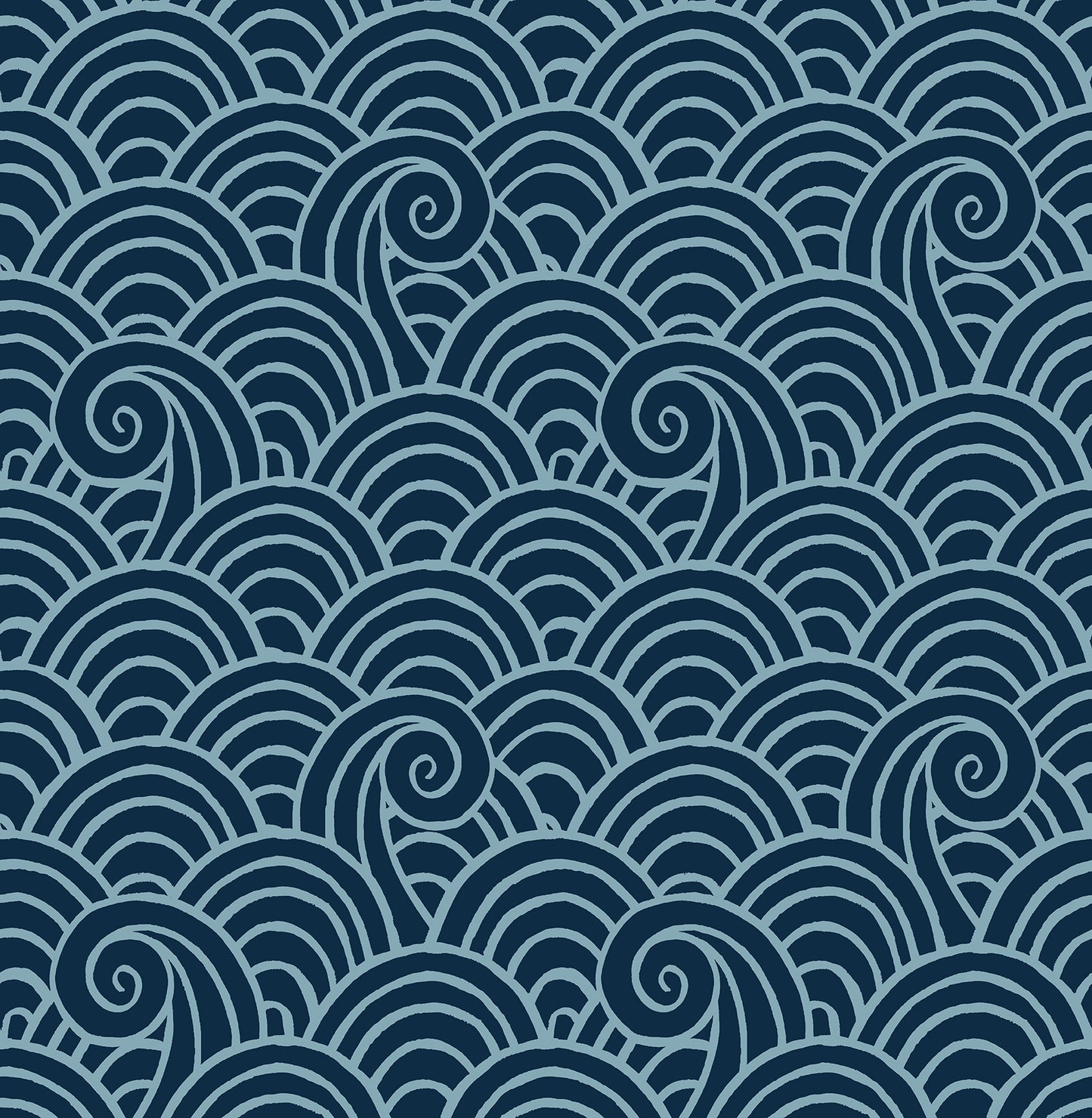 A-Street Prints Alorah Navy Wave Wallpaper, 20.5-in by 33-ft