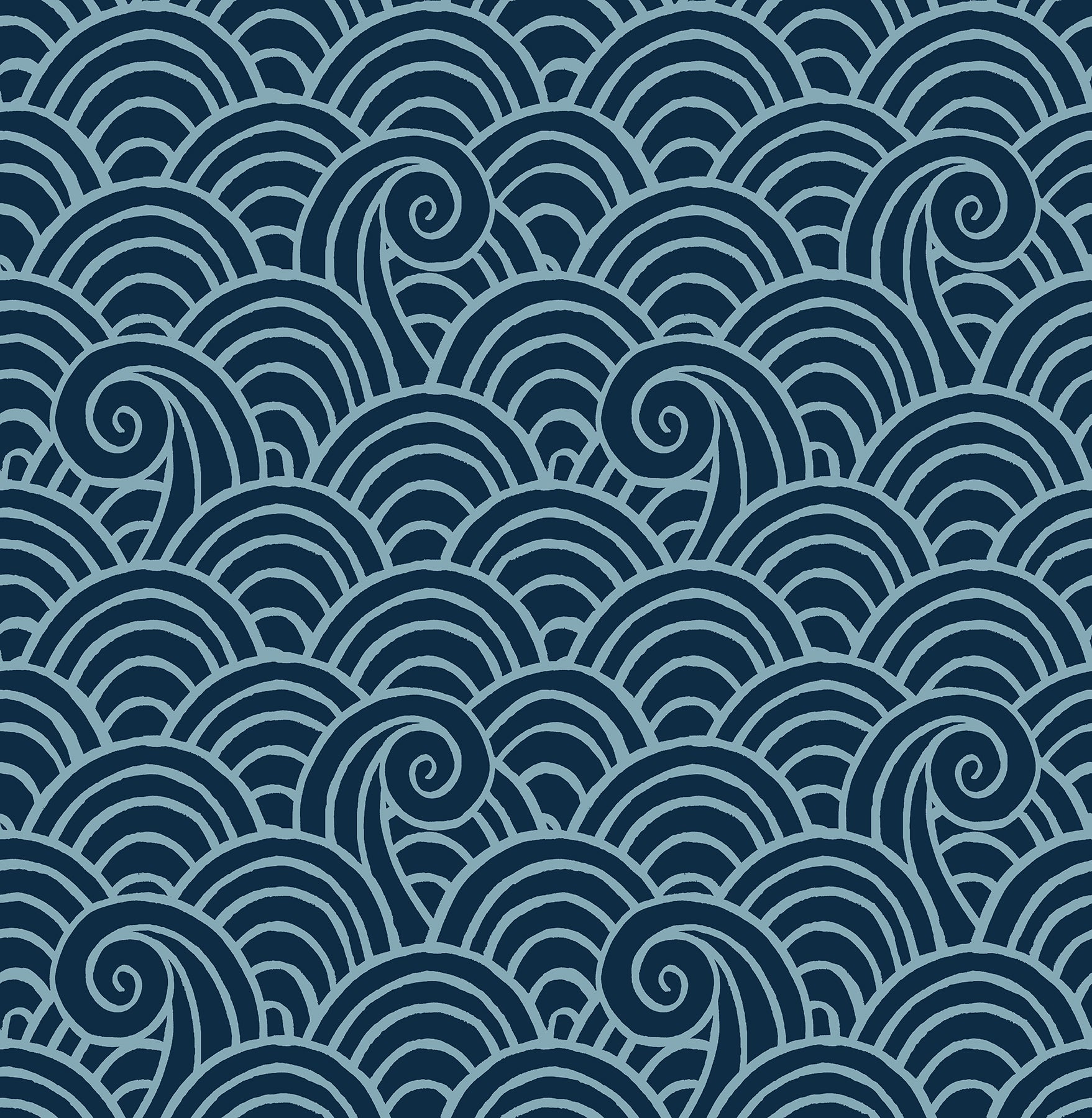 A-Street Prints Alorah Navy Wave Wallpaper, 20.5-in by 33-ft