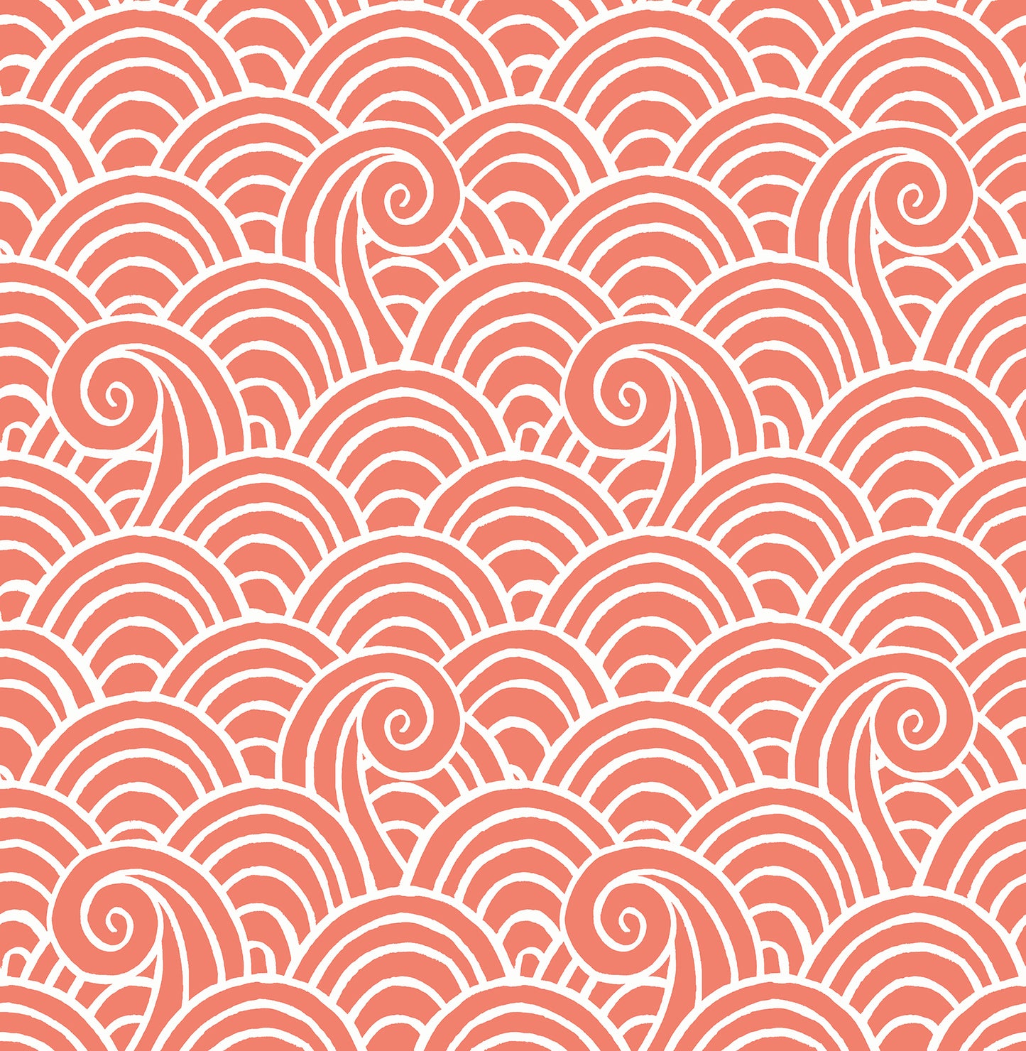 A-Street Prints Alorah Coral Wave Wallpaper, 20.5-in by 33-ft