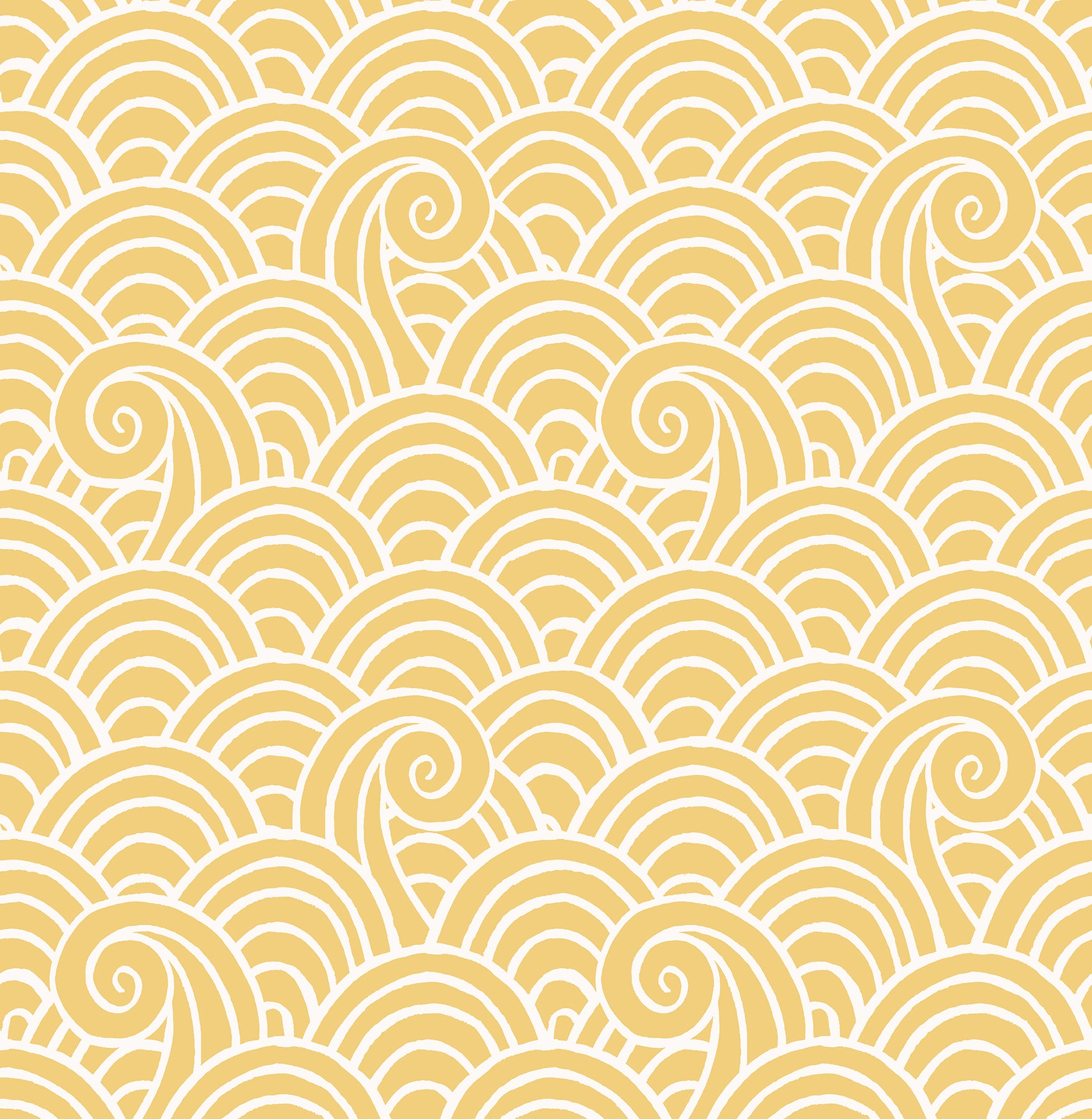 A-Street Prints Alorah Yellow Wave Wallpaper, 20.5-in by 33-ft