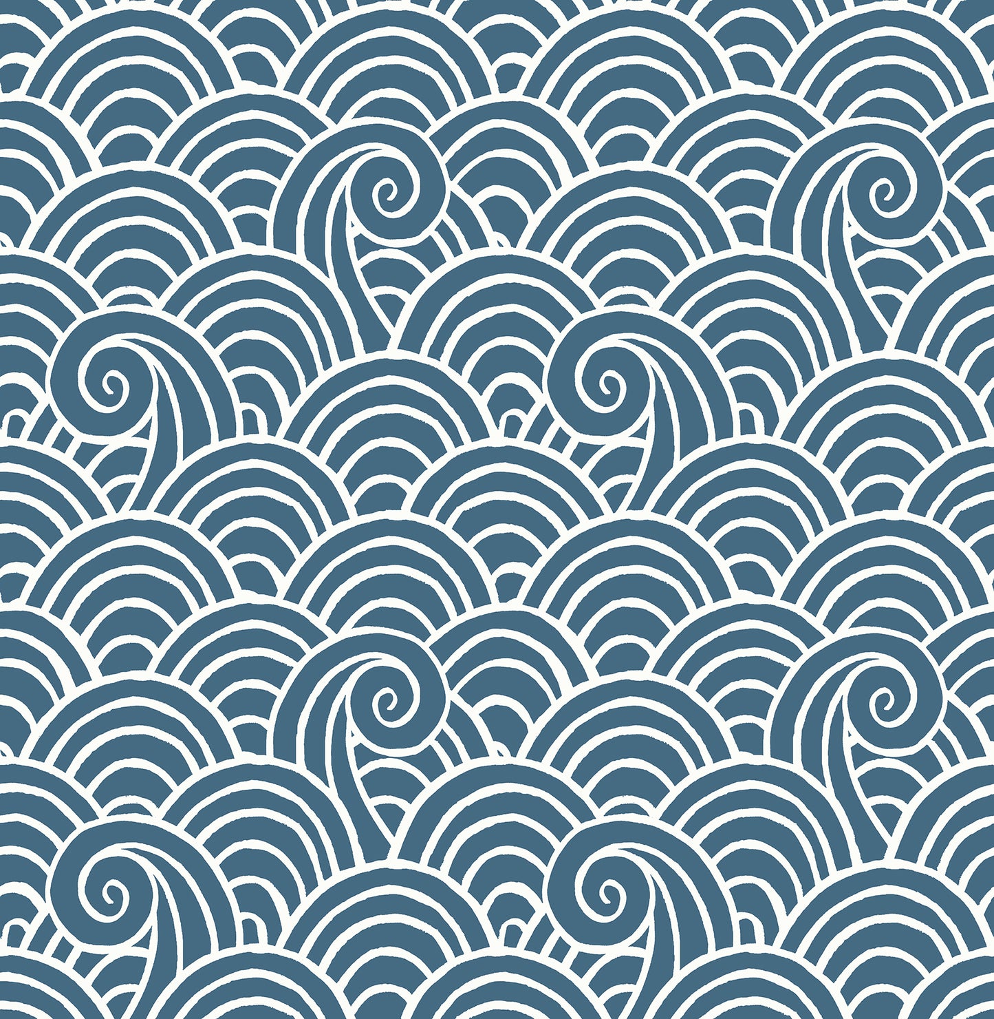 A-Street Prints Alorah Blue Wave Wallpaper, 20.5-in by 33-ft