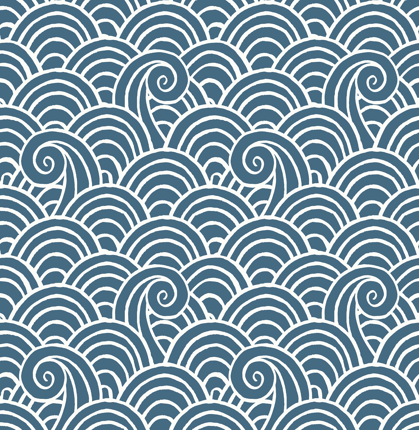 A-Street Prints Alorah Blue Wave Wallpaper, 20.5-in by 33-ft