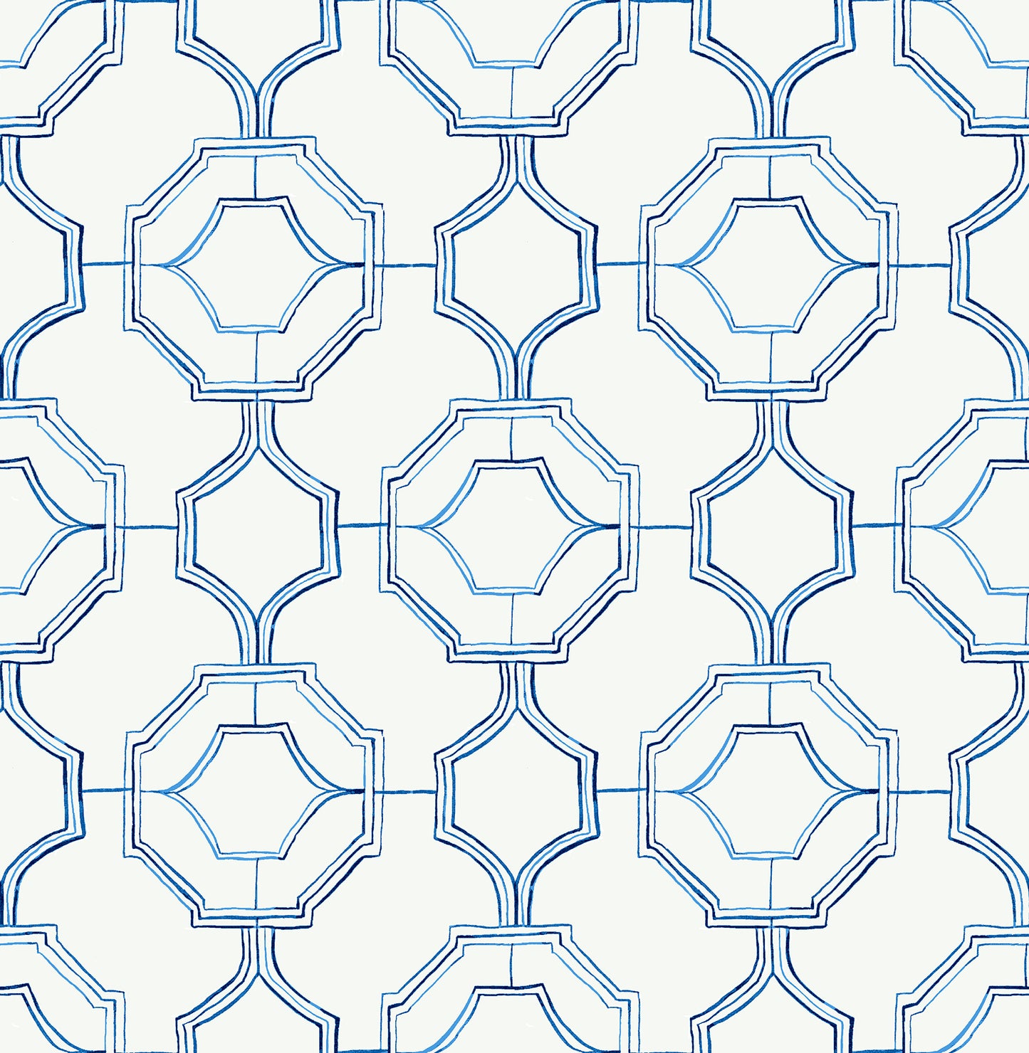 A-Street Prints Gallina Blue Trellis Wallpaper, 20.5-in by 33-ft