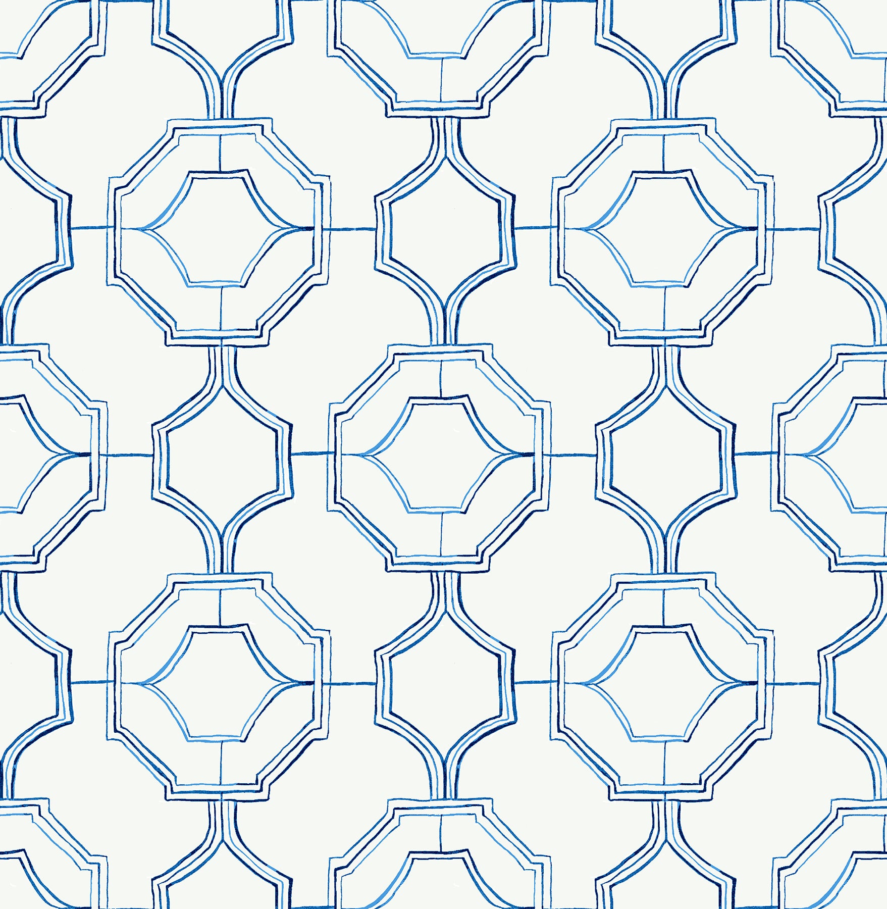 A-Street Prints Gallina Blue Trellis Wallpaper, 20.5-in by 33-ft