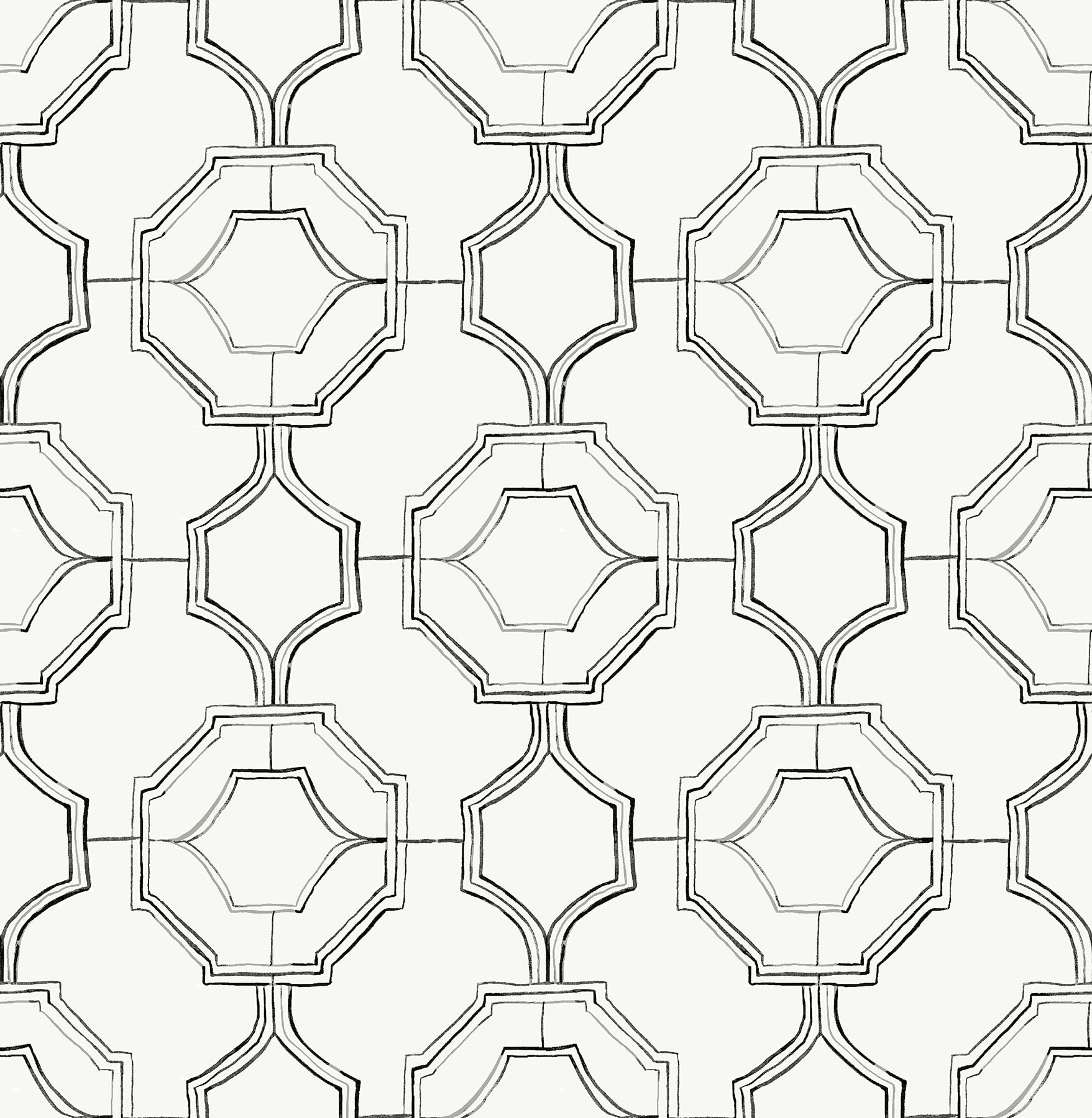 A-Street Prints Gallina Charcoal Trellis Wallpaper, 20.5-in by 33-ft