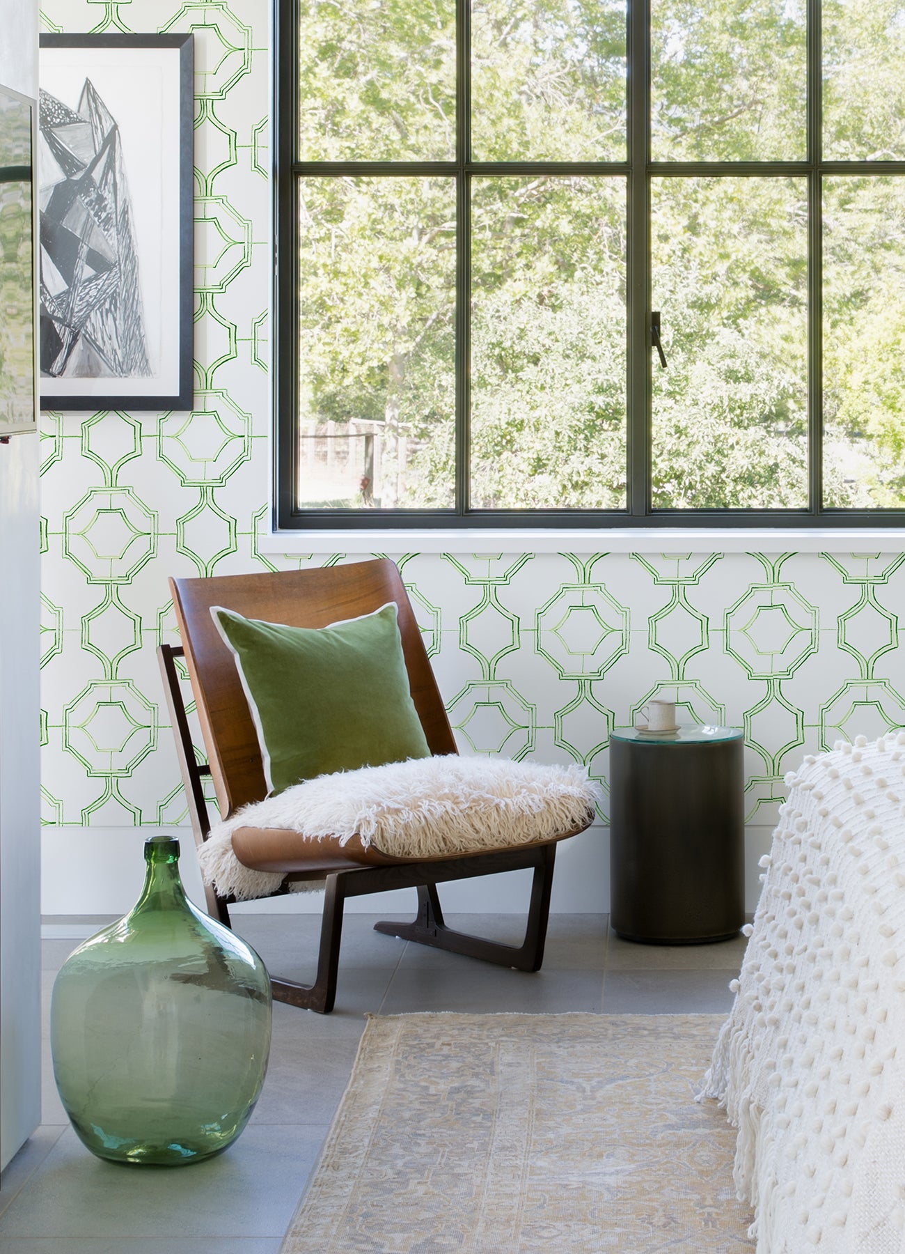 A-Street Prints Gallina Green Trellis Wallpaper, 20.5-in by 33-ft