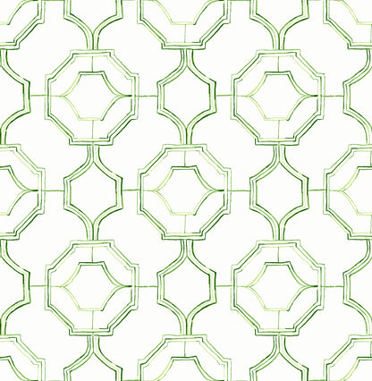 A-Street Prints Gallina Green Trellis Wallpaper, 20.5-in by 33-ft