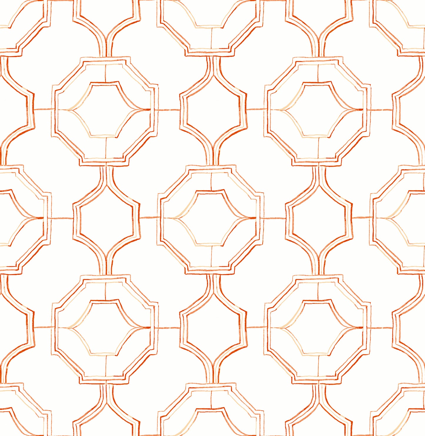 A-Street Prints Gallina Orange Trellis Wallpaper, 20.5-in by 33-ft