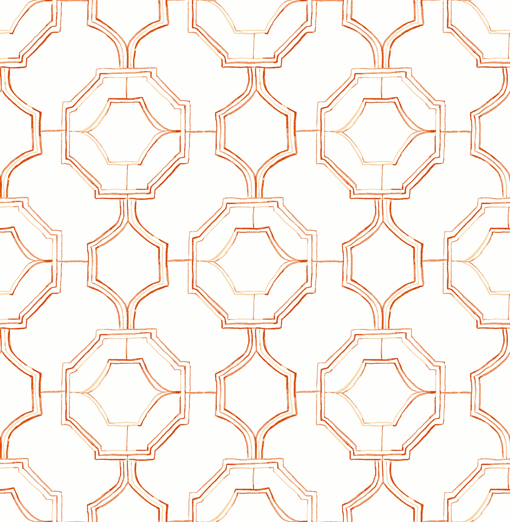 A-Street Prints Gallina Orange Trellis Wallpaper, 20.5-in by 33-ft