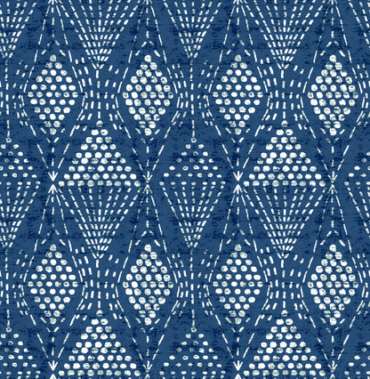 A-Street Prints Grady Blue Dotted Geometric Wallpaper, 20.5-in by 33-ft