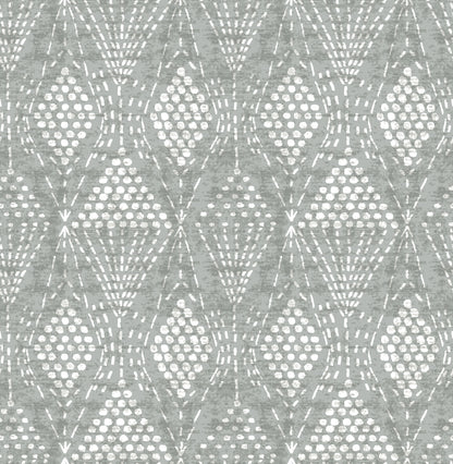 A-Street Prints Grady Grey Dotted Geometric Wallpaper, 20.5-in by 33-ft