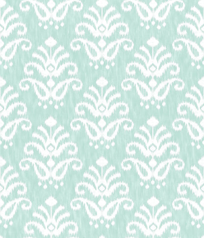 A-Street Prints Keaton Aqua Medallion Wallpaper, 20.5-in by 33-ft