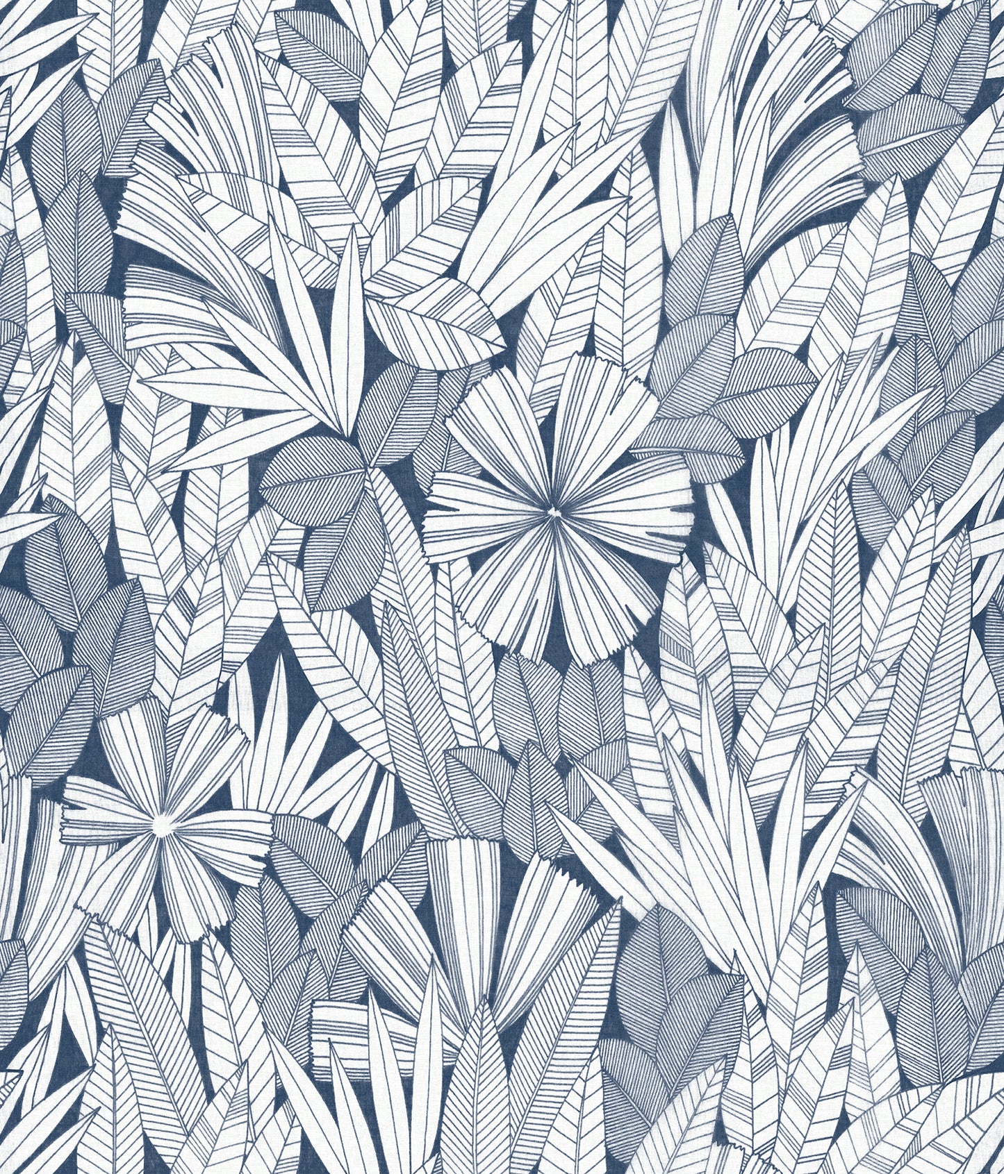 A-Street Prints Bannon Blue Leaves Wallpaper, 20.5-in by 33-ft