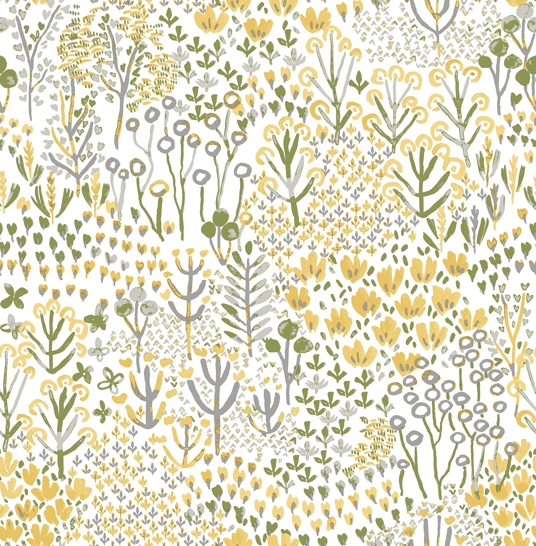 A-Street Prints Chilton Yellow Wildflowers Wallpaper, 20.5-in by 33-ft