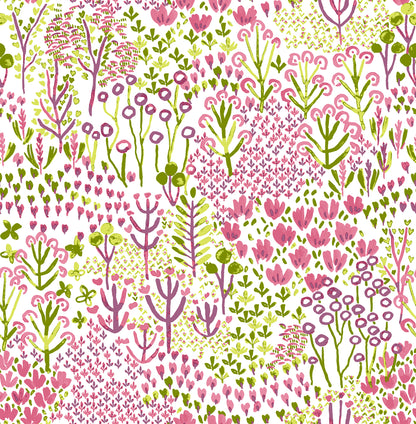 A-Street Prints Chilton Pink Wildflowers Wallpaper, 20.5-in by 33-ft