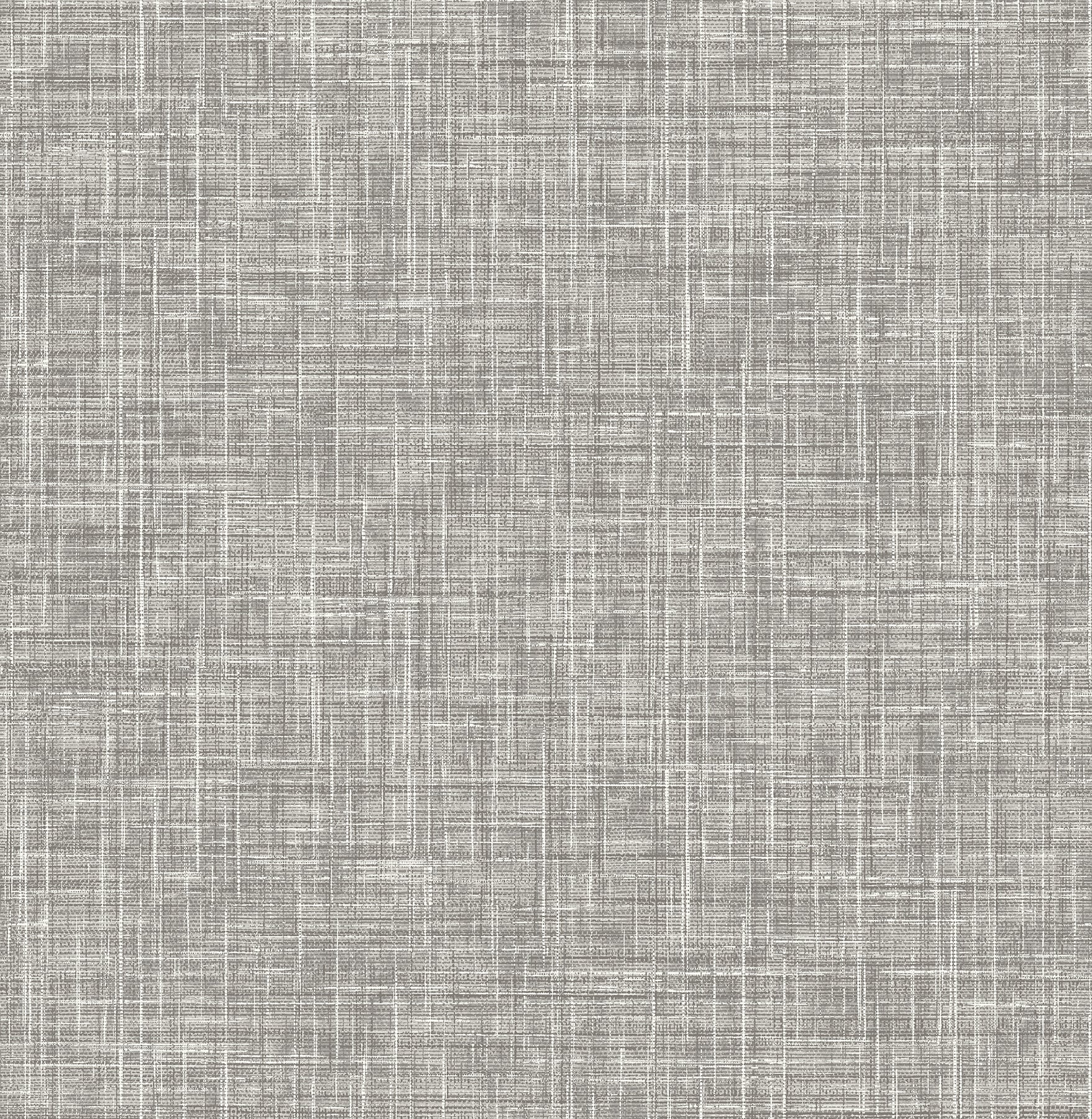 A-Street Prints Emerson Grey Faux Linen Wallpaper, 20.5-in by 33-ft