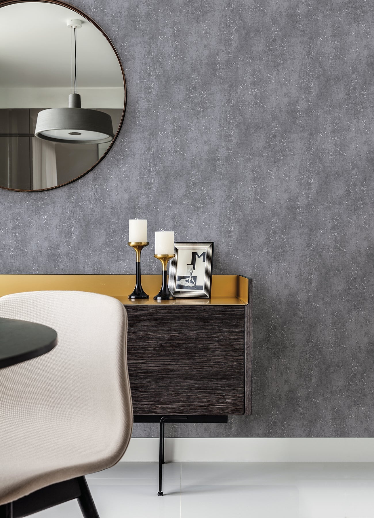 Advantage Miller Grey Cork Wallpaper, 20.9-in by 33-ft