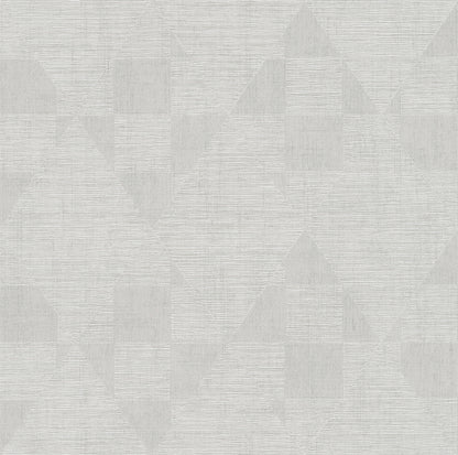 Advantage Wegener Silver Geometric Wallpaper, 20.9-in by 33-ft