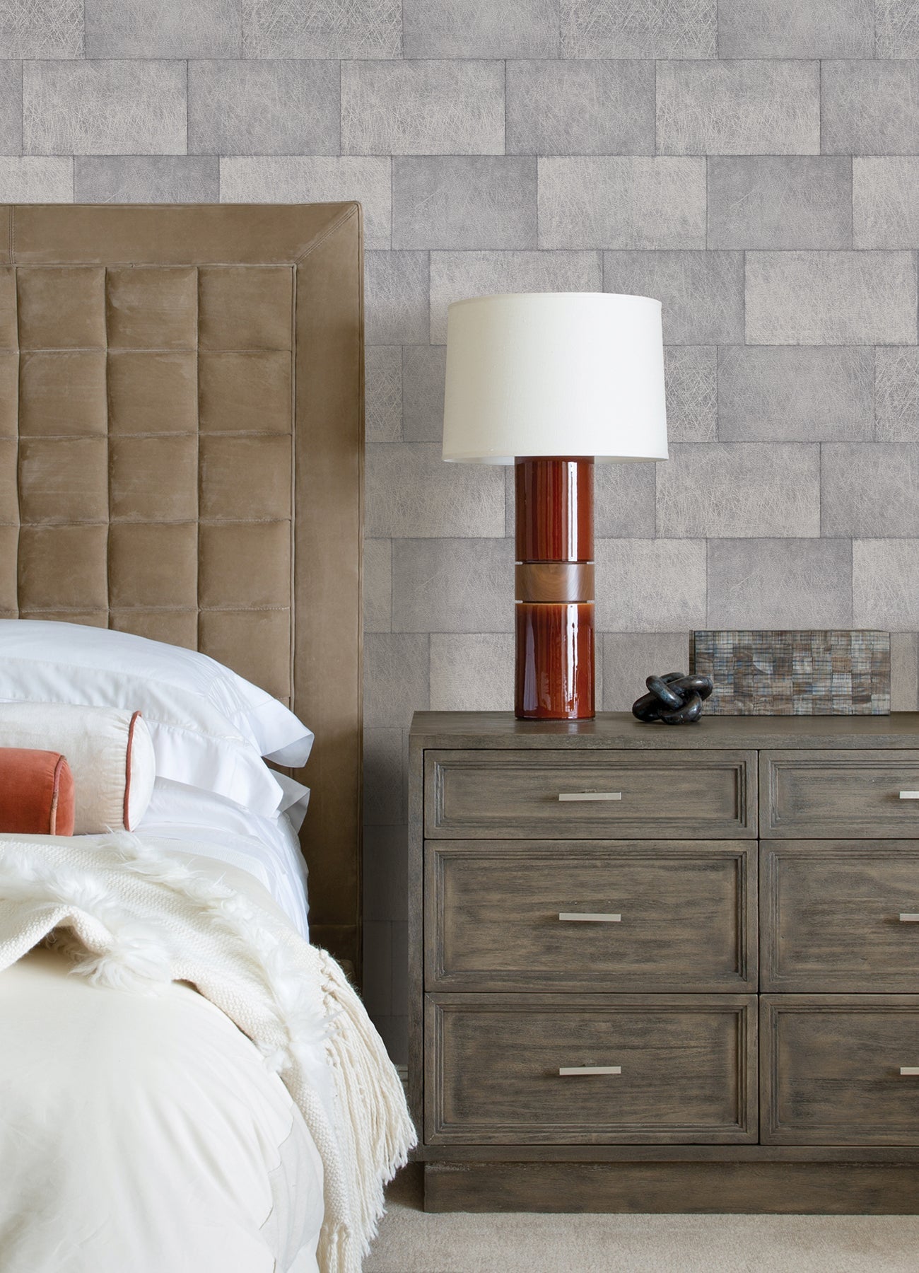 Advantage Lyell Light Grey Stone Wallpaper, 20.9-in by 33-ft