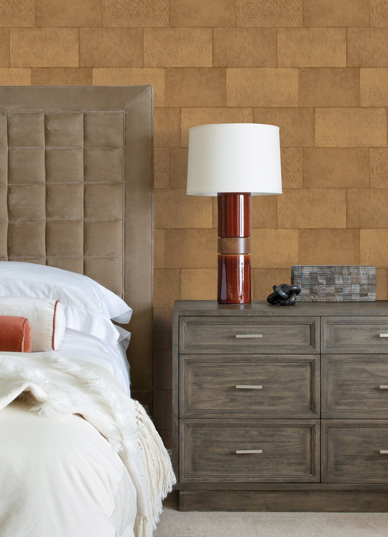 Advantage Lyell Brown Stone Wallpaper, 20.9-in by 33-ft