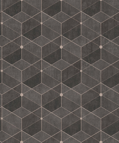 Advantage Muir Chocolate Geo Wallpaper, 20.9-in by 33-ft