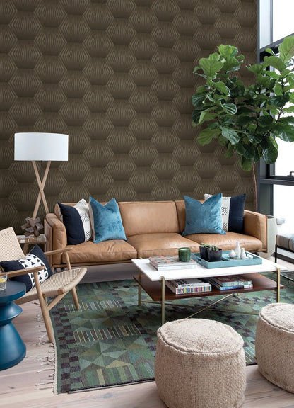 Advantage Lehnmann Coffee Geo Wallpaper, 20.9-in by 33-ft