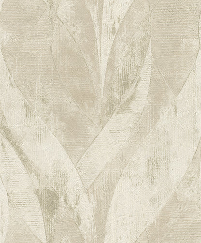 Advantage Blake Light Grey Leaf Wallpaper, 20.9-in by 33-ft