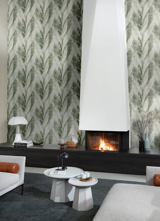 Advantage Blake Moss Leaf Wallpaper, 20.9-in by 33-ft