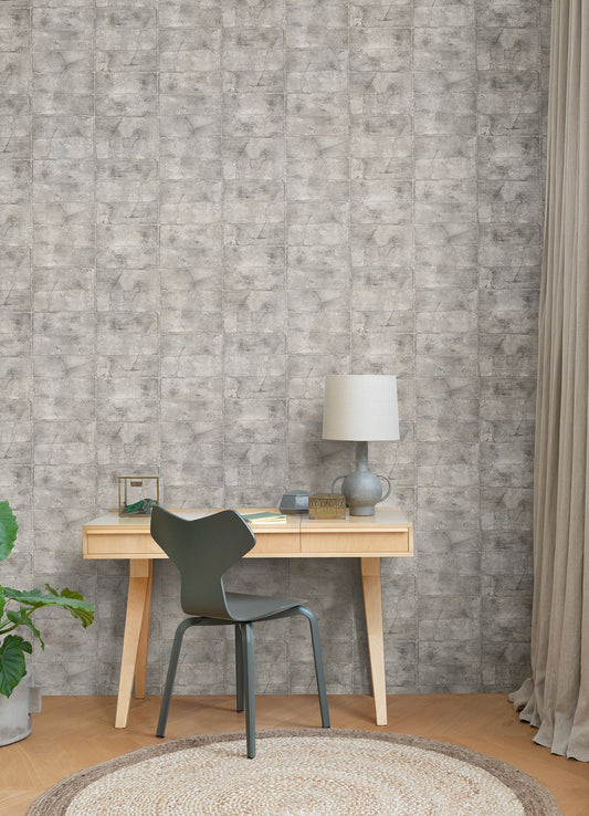 Advantage Clay Grey Stone Wallpaper, 20.9-in by 33-ft