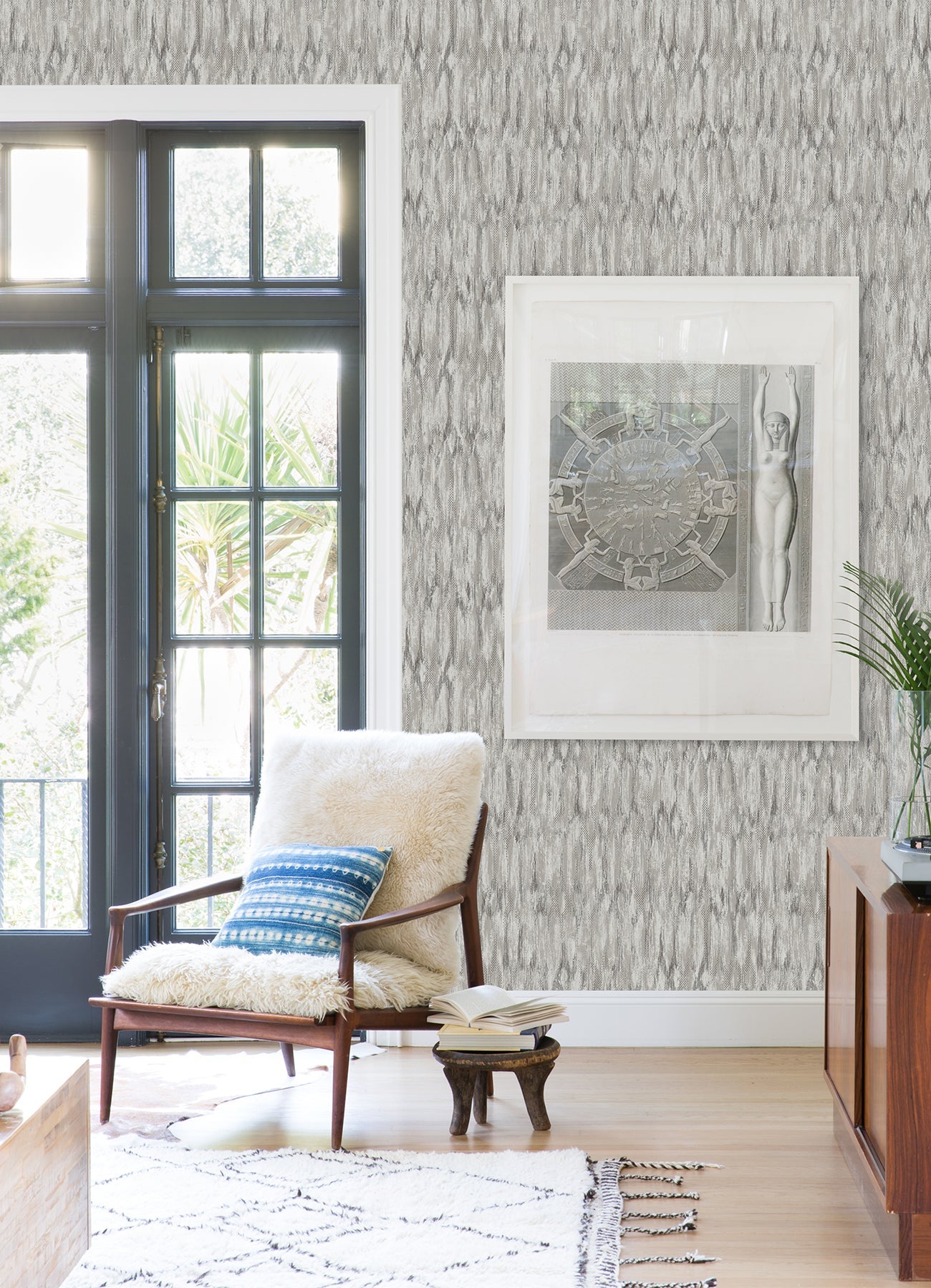 A-Street Prints Kintana Silver Abstract Trellis Wallpaper, 21-in by 33-ft