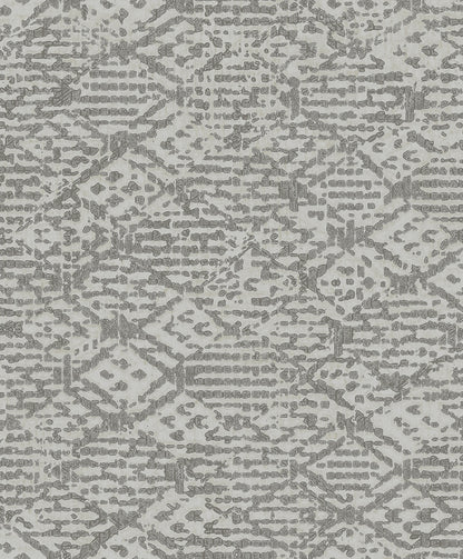 A-Street Prints Helene Pewter Glitter Geometric Wallpaper, 21-in by 33-ft