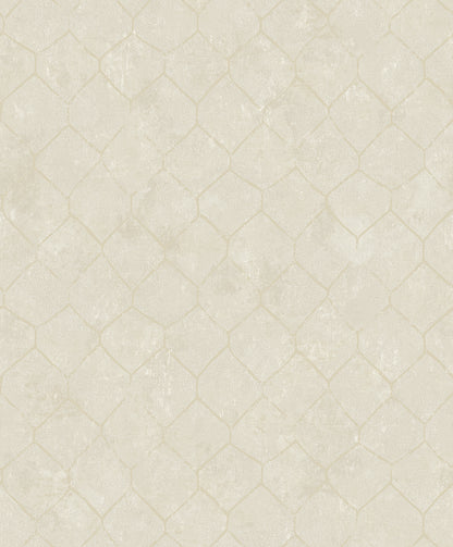 A-Street Prints Rauta Pearl Hexagon Tile Wallpaper, 21-in by 33-ft