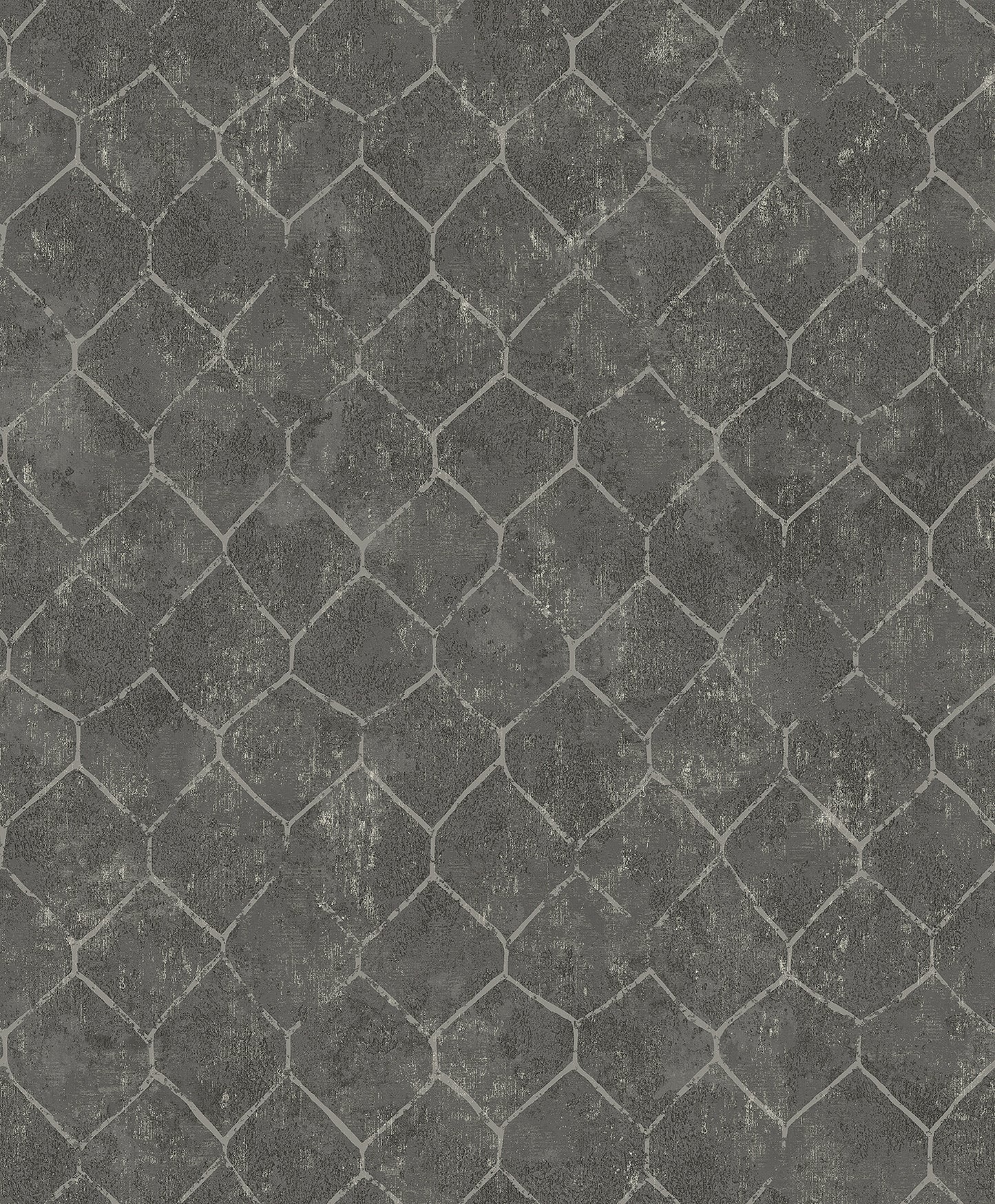 A-Street Prints Rauta Pewter Hexagon Tile Wallpaper, 21-in by 33-ft