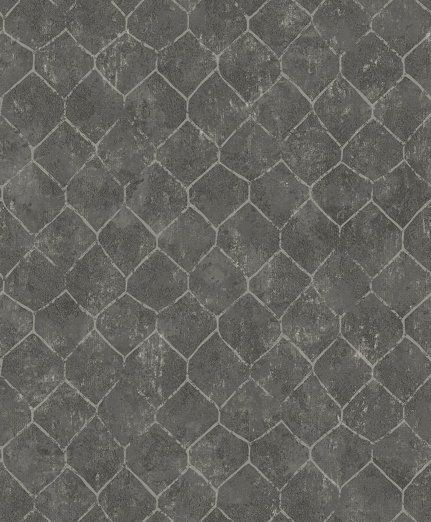 A-Street Prints Rauta Pewter Hexagon Tile Wallpaper, 21-in by 33-ft