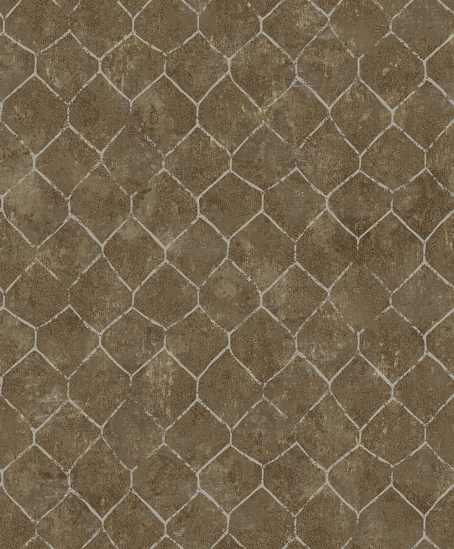 A-Street Prints Rauta Brass Hexagon Tile Wallpaper, 21-in by 33-ft