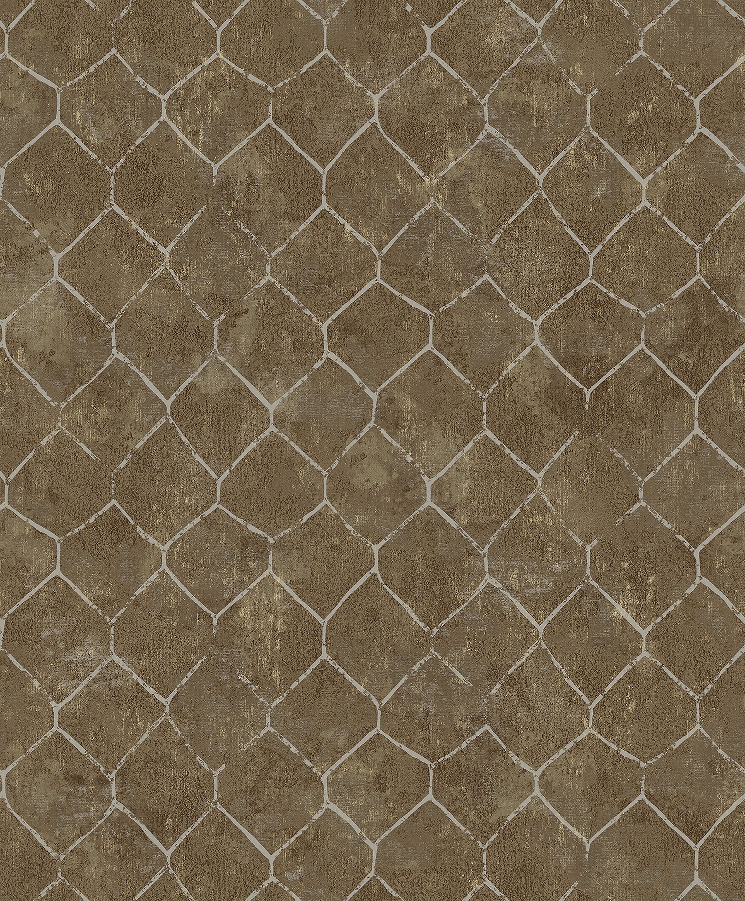 A-Street Prints Rauta Brass Hexagon Tile Wallpaper, 21-in by 33-ft