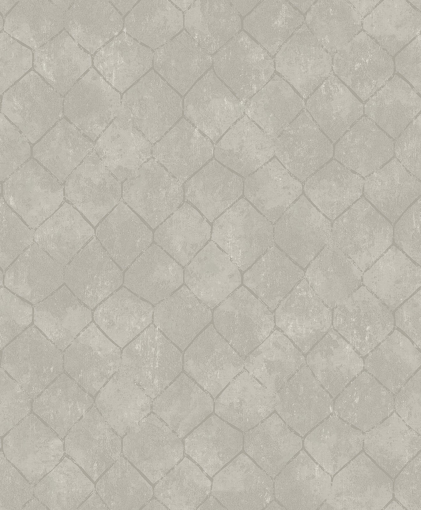 A-Street Prints Rauta Silver Hexagon Tile Wallpaper, 21-in by 33-ft