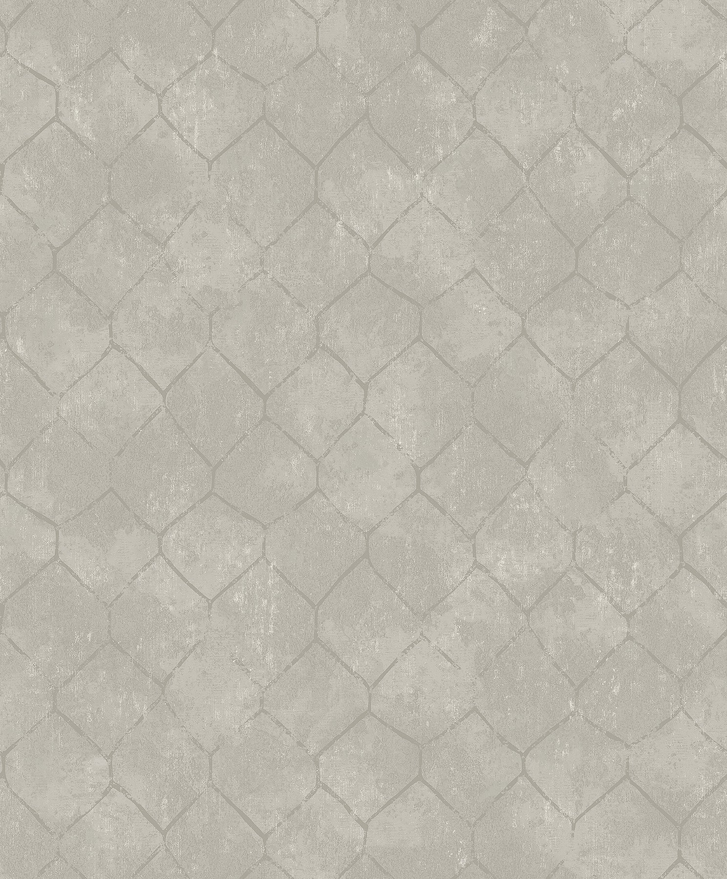 A-Street Prints Rauta Silver Hexagon Tile Wallpaper, 21-in by 33-ft