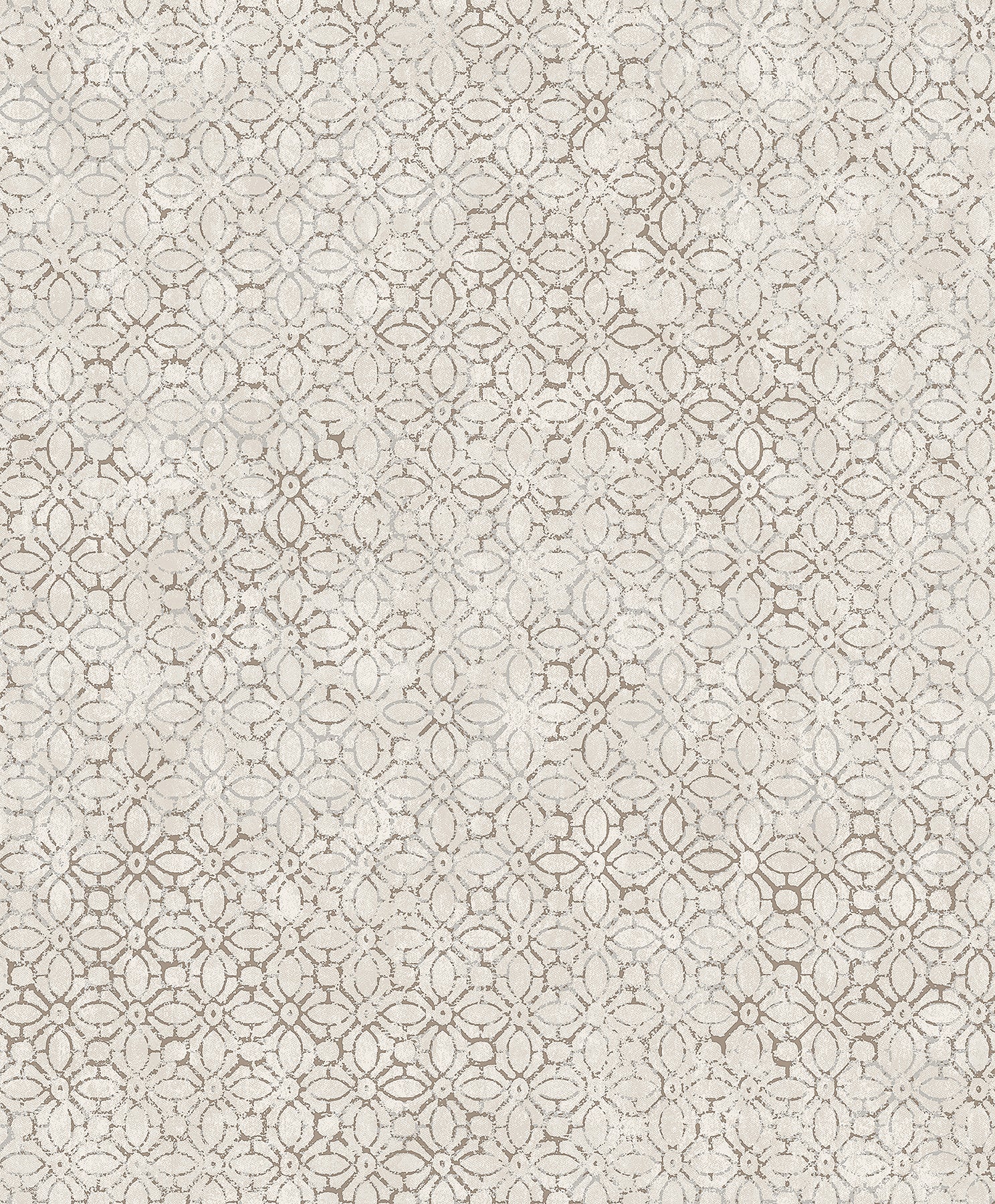 A-Street Prints Khauta Silver Floral Geometric Wallpaper, 21-in by 33-ft