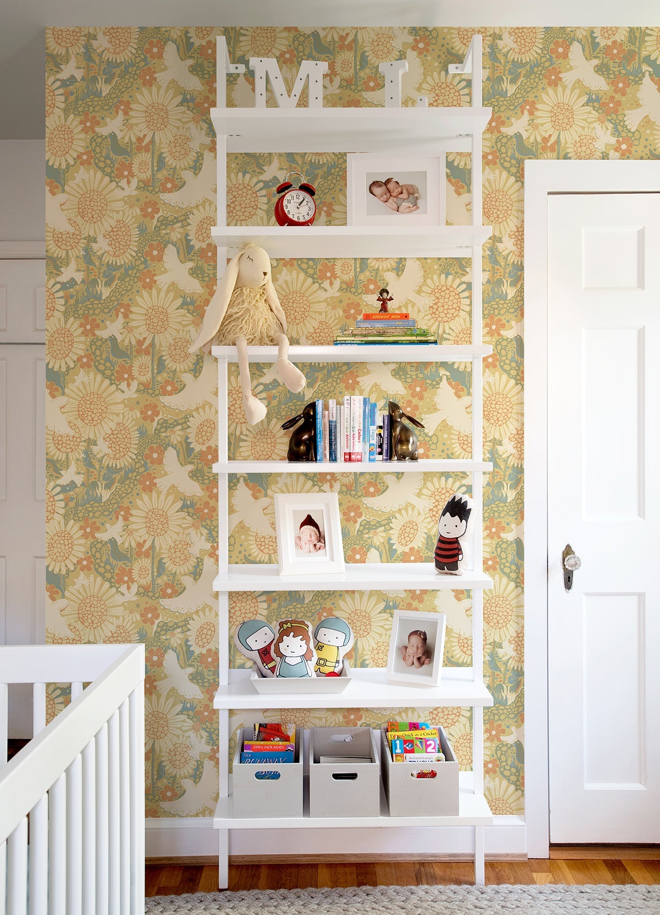 A-Street Prints Dr√∂mma Coral Songbirds and Sunflowers Wallpaper, 20.9-in by 33-ft