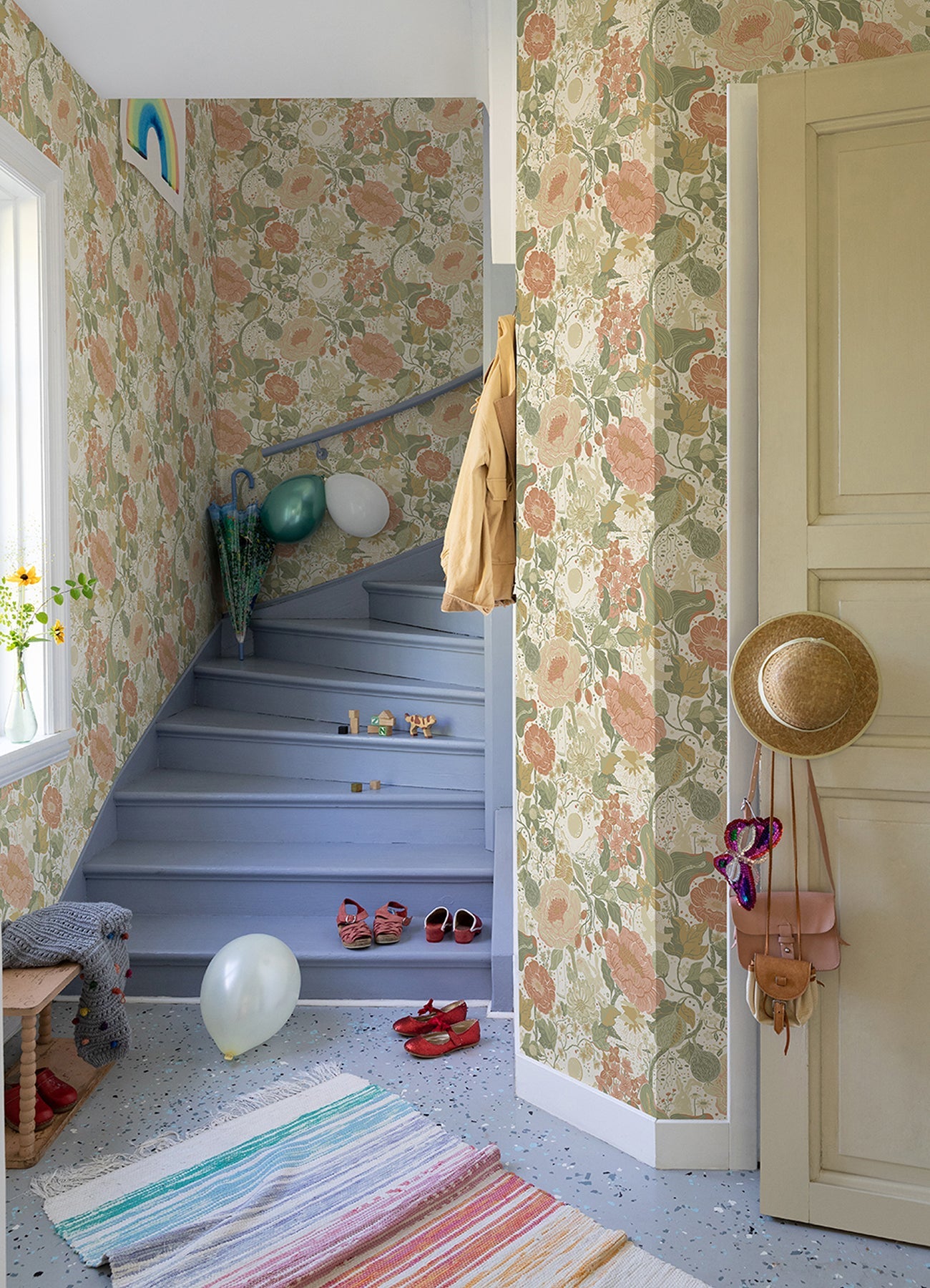 A-Street Prints V√§xa Green Rabbits & Rosehips Wallpaper, 20.9-in by 33-ft